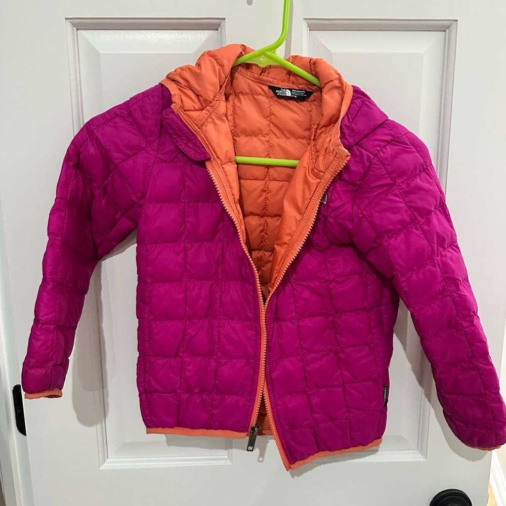 The North Face Kids Puffer Jacket in Fuchsia and Tangerine